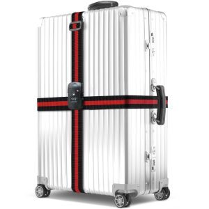Nicoone Add a Bag Sangle de bagage pour veste Noir sangle antivol pour bagages en nylon 